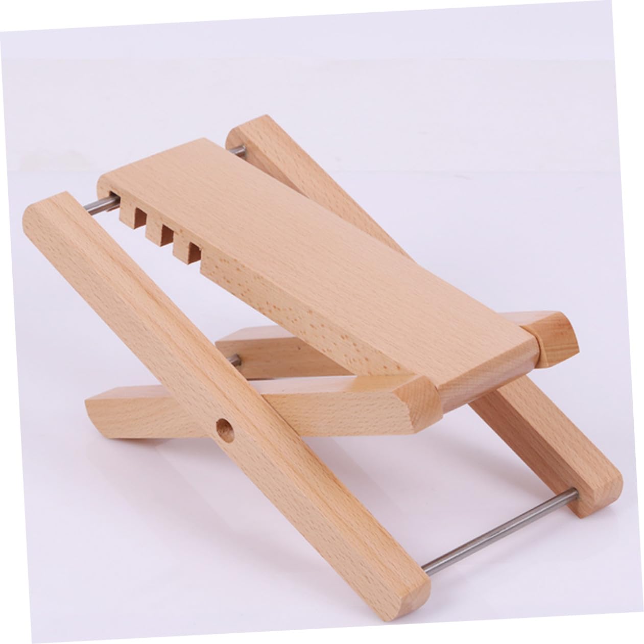 Poggiapiedi Regolabile a 4 Posizioni in Legno per Chitarra | Beige, Stabile e Leggero, Pieghevole per Uso All'aperto, Pedalino Supporto Piedi