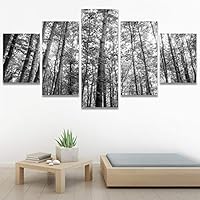 SIGNWIN 5 Panel Canvas Wall Art Duotone Forest for Home Decorations Ready to Hang - 60