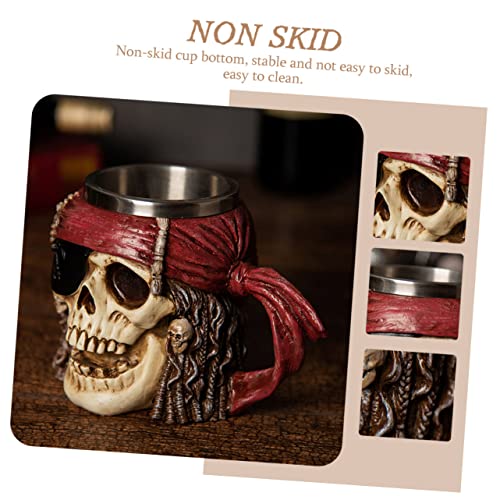 Gobelet crâne de pirate en résine pour whisky et café - Lot de 2 - 7
