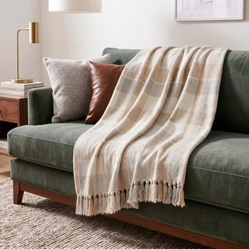 Americanflat 50x60 Throw Blanket - Soft and Breathable Cotton Throw Blanket for Couch, Bed, Chair...