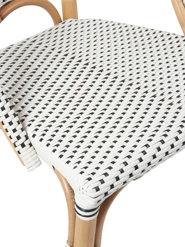 Image of Habere India-All the Cultures Fabricating India Cane Furniture | Outdoor Furniture | Wooden Chairs for Living Room | Chairs for Home | Lounge Chair | Cane Chair for Balcony - White