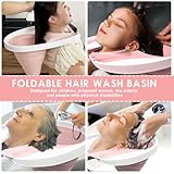 WDKXCN Portable Hair Washing Basin, Foldable Hair Wash Basin, Hair Washing Aids for Disabled, Inflatable Shampoo Basin for Elderly Pregnant Kids Seniors Bedridden People in Bed and at Home (Pink) - Image 6