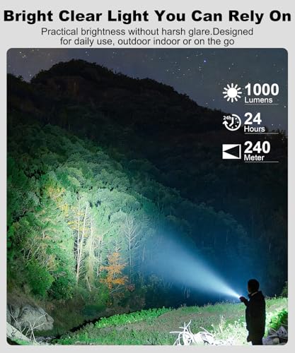 USB C Rechargeable LED Flashlight with Magnetic Base& COB Work Light - image 2