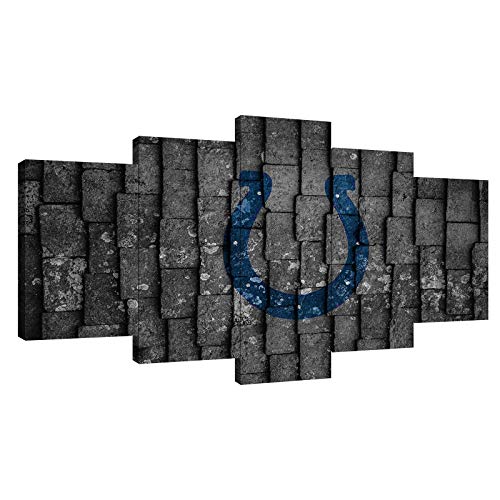 Indianapolis City Colts American Football Poster Retro Sports Canvas Wall Art Print 5Piece Set Football Fan Home & Office Large Wall Mural Decoration (style4,60x100cm-Framed-5pcs)