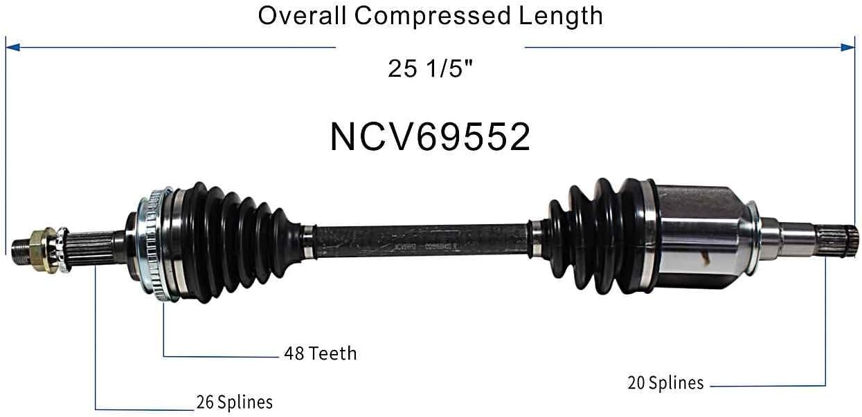 GSP NCV69552 CV Axle Shaft Assembly - Left Front (Driver Side)