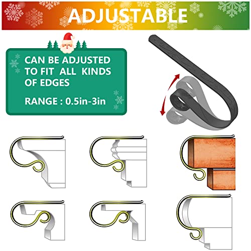 Tarose Christmas Stocking Holder, Set Of 4, Mantle Clip Fireplace Hooks Hanger, Stocking Scrolls For Party Christmas Decoration Supplies (Black) #TOP4