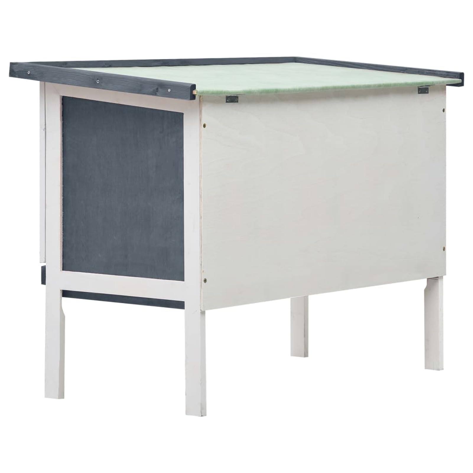 Conejera de madera con rejilla de alambre, 90 x 45 x 65 cm, gris/blanco, adecuado para interior y exterior