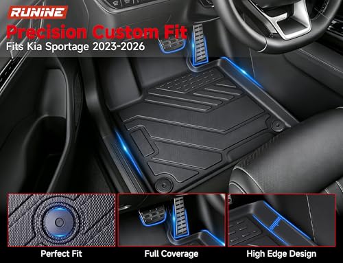 Image of Floor Mats for Kia Sportage 2023-2026 (Not for Hybrid), All Weather Protection Custom Floor Mats Trunk Cargo and Car Windshield Cover Set for Kia Sportage Accessories,Car Floor Liners Set