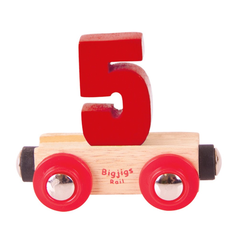 Bigjigs Rail Rail Name Number 5 (Dark Red)