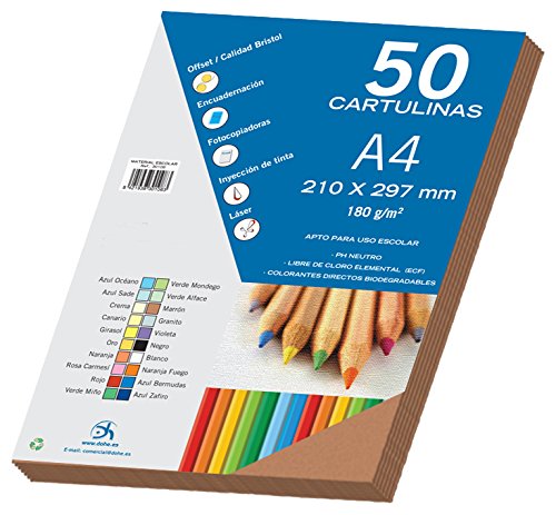 Dohe - Set di 50 Cartoncini, Formato A4 marrone
