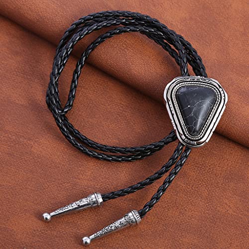 Image of Btilasif Bolo Tie- Tiger Eye Stone Bolo Tie Leather Necktie Western Jewelry Accessories for Women Men