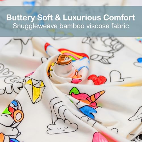 Craftikit® Kids Coloring Pajamas with Markers - Soft Bamboo Viscose 2-Piece Unisex PJs Set, Snug Fit Color Your Own Pajamas2