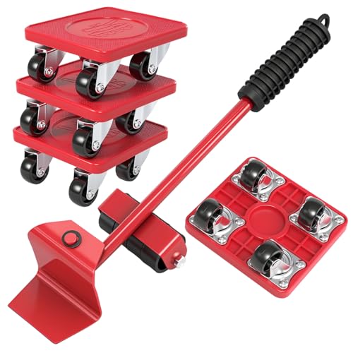 Jomdjmskes 5 Piezas Elevador de Muebles, Ruedas para Mover Muebles, Juego de Ruedas para Transporte de Muebles, Transportador Elevador de Muebles Pesados para Sofá, Lavadora Guardarropas Frigoríficos