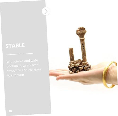 Miniatura 8 de Mipcase Accesorios para pecera, decoración de paisaje, acuario, resina, artesanía, columna romana, pecera, pilar, mármol, decoración, barril de