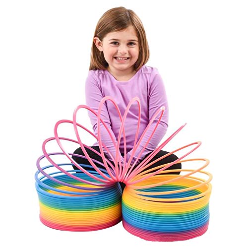 the dreidel company jumbo rainbow plastic coil spring party favor for kids individually wrapped 734 175mm spring single