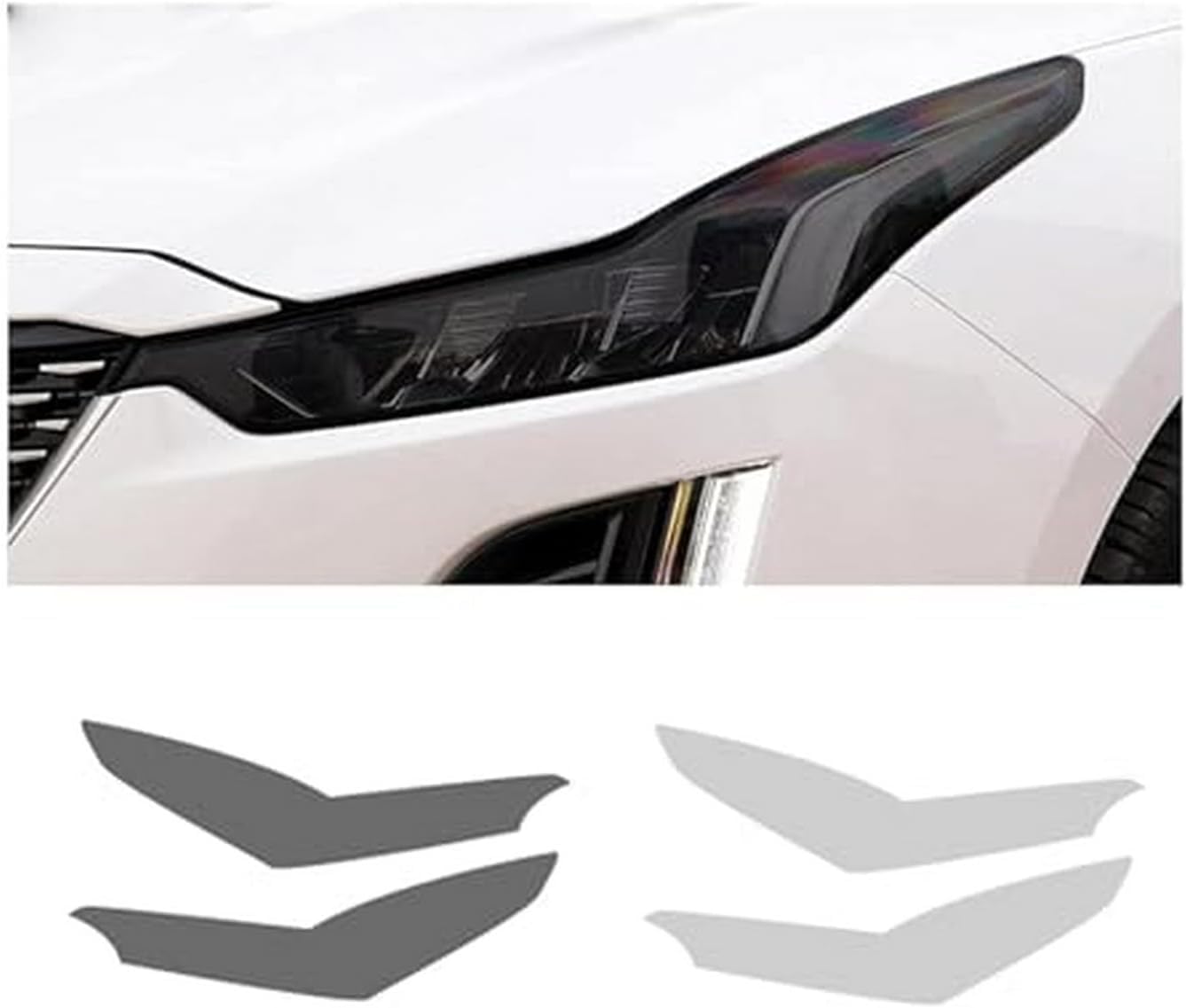 Car Headlight Protective Film Car Headlight Film for Cadillac Ct5 2019-2021 Headlamp Transparent Black TPU Sticker