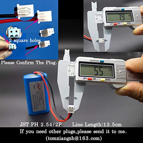 Rechargeable Lithium Ion Battery Pack - Vidar 7.4V 2600Mah High Capacity Li-Ion Battery Pack With Jst Ph2.54/2P Plug-In(Customizable) For Electronics,Toys,Lighting,Equipment #TOP2