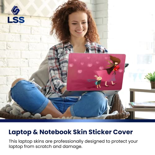 Image of LSS 17 17.3 Inches Laptop Notebook Skin Sticker with 2 Wrist Pads - Reusable Cover Protector Vinyl Sticker Cover Decal Fits 17 inch - 19 inch HP Asus Acer - Girl Birthday Party Pattern
