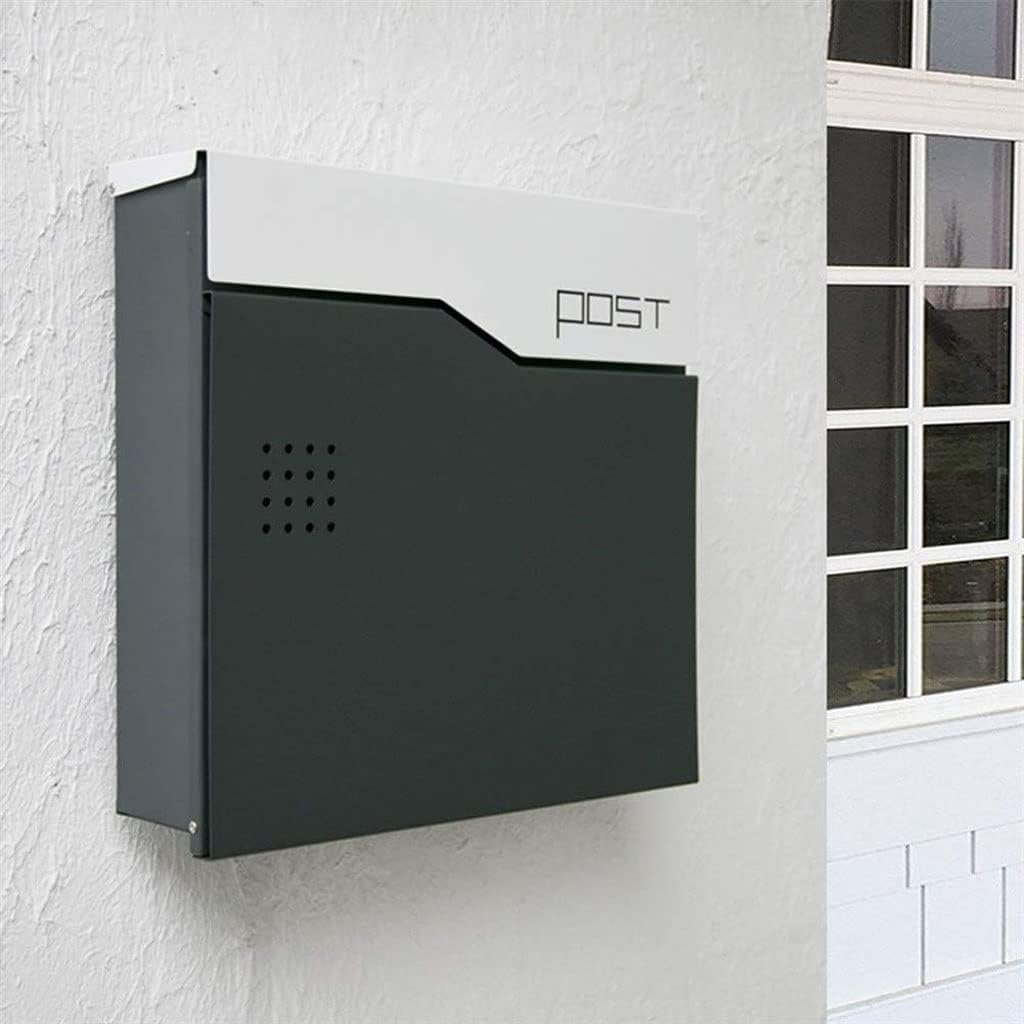 HBJWOV Stainless Steel Mailboxes with Sturdy Key Lock, Wall Mounted Waterproof Mail Box with Transparent Cover,