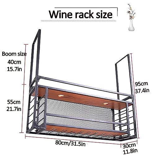 Casier à vin suspendu en métal industriel pour optimiser une petite cuisine - 8