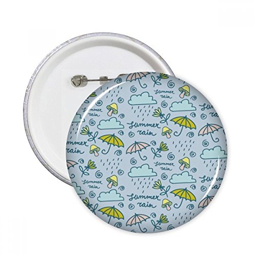 Badge nuage pluie Fleur champignon rond DIYthinker bouton