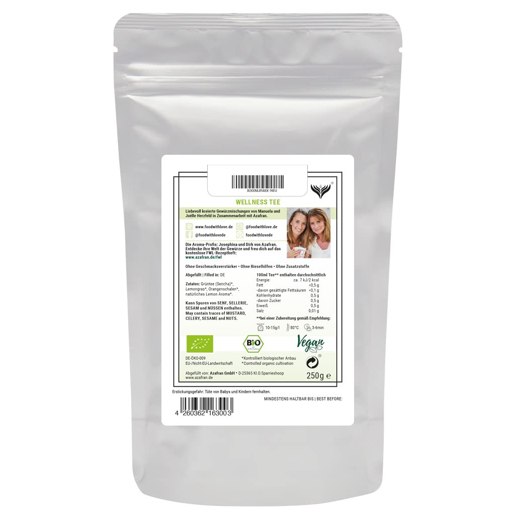 Azafran BIO Wellness Tee Sencha Grüntee/Natürlicher Zitronentee 1kg