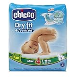 pañales chicco talla 4 Capas ultra absorbentes Chicco DryFit - Pack de 19 pañales ultra absorbentes, talla 4, 8-18 Kg