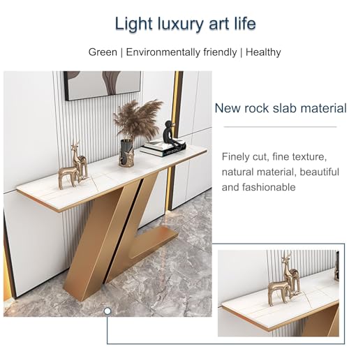 Mesa de sofá estrecha y mesa consola moderna para pasillo de salón largo 4