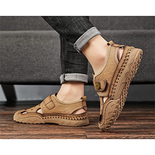 Mens Sandals Outdoor Non-Slip Trekking Outdoor Comfortable Beach Casual Shoes Non-Slip Leisure Rubber Soles(39)2
