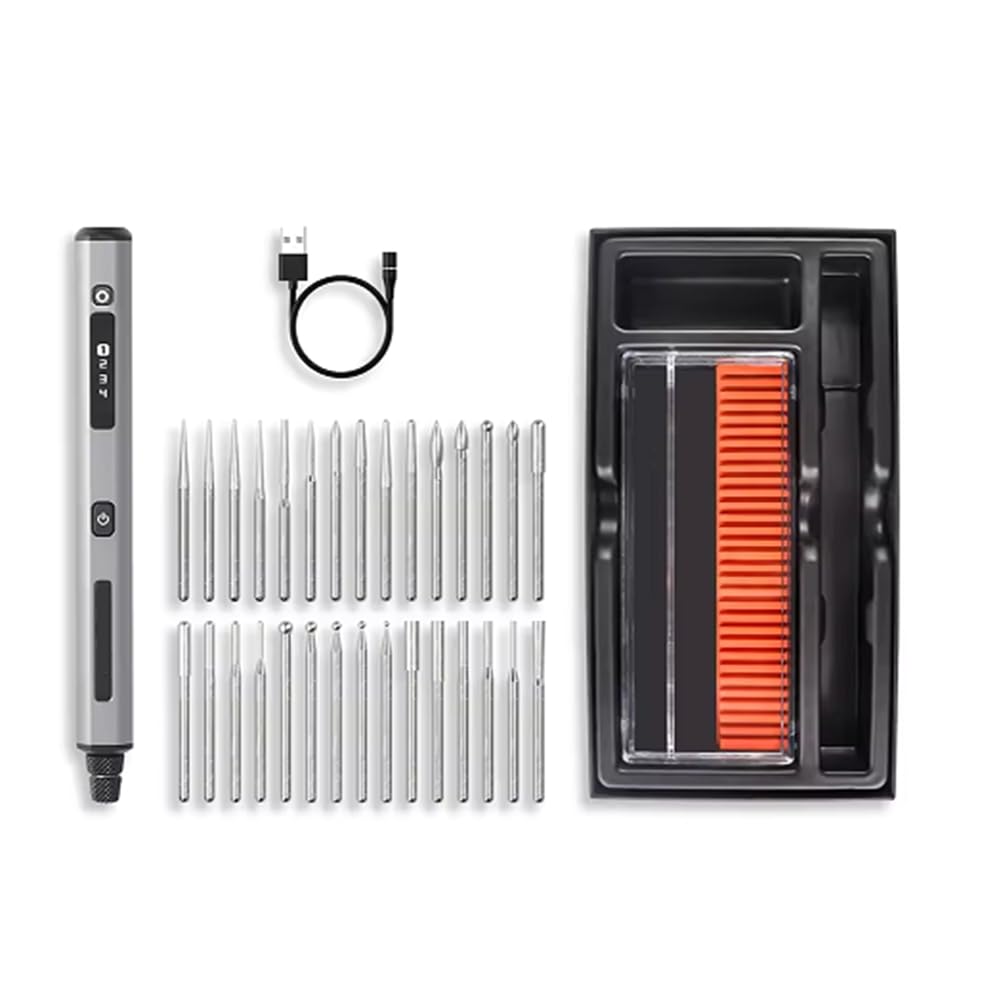Ijsdnvjndx As Shown Engraving Pen Electric Cordless Rotary Tool Kit Mini Grinder With 30 Bits For Metal Wood Plastics Glass Carving