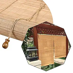 LMDX Bamboo Window Blinds - Sun-Filtering Roll Up Blind,Handmade, Prevent Glare,Cool in Summer,Home Partition Curtain,Lightweight,Wooden Venetian Blinds
