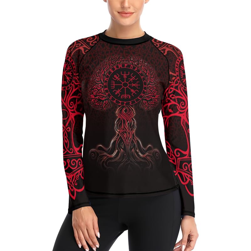 Viking Women's Compression Shirt Long Sleeve MMA BJJ Rash Guard Grappling Jiu Jitsu No Gi4