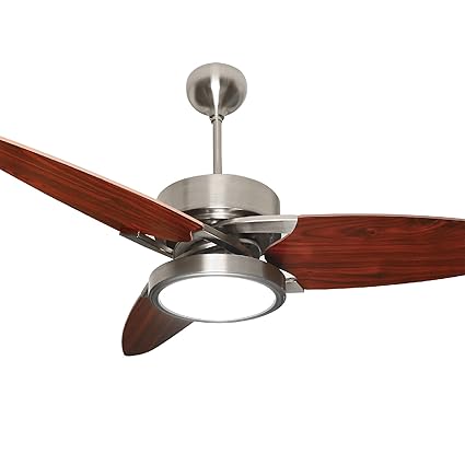 Fanzart Propeller- 52 inch decorative ceiling fan; Multi-coloured LED; Special wodden 5 burgandy blade ceiling fan