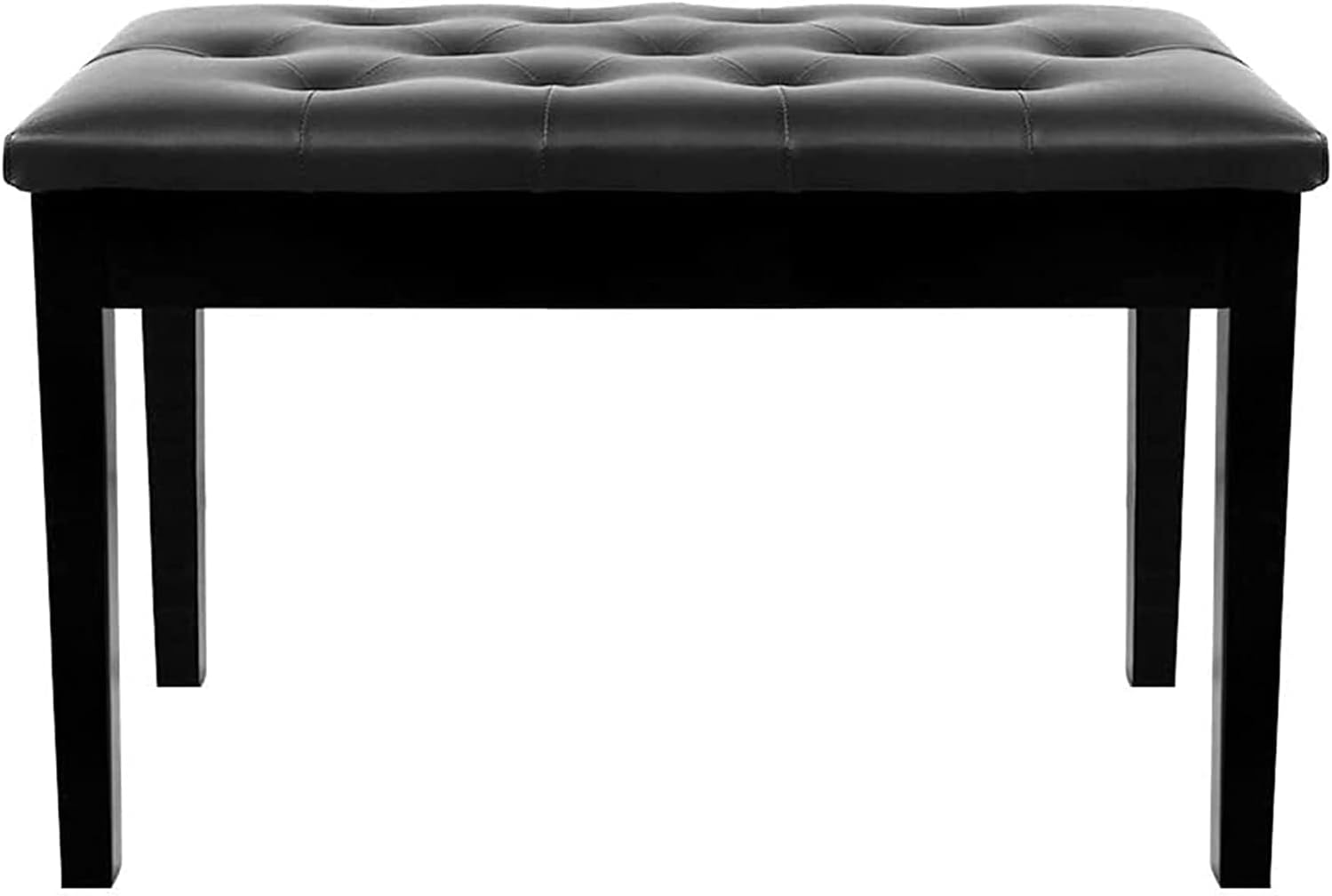 Piano Bench with Storage Compartment, White Leather, 72cm x 32cm x 46cm, Comfortable Tufted Cushion, Ideal for Grand Pianos and Keyboards(Double Piano Stool whith Storage Black)