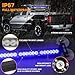 XRIDONSEN 35 inch Traffic Advisor Light Bar 48 LED Blue Emergency Lights Safety Flashing Warning Strobe Lights Front/Rear Window w/Display Controller for Police Firefighter Ambulance Vehicles Trucks