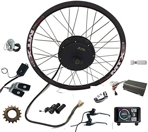NBPOWER QS 3000W Brushless Hub Motor,72V 80A Sabvoton Controller pogrammable, TFT Color Display,with PAS and Alarm, 3000W Electric Bike Conversion Kit