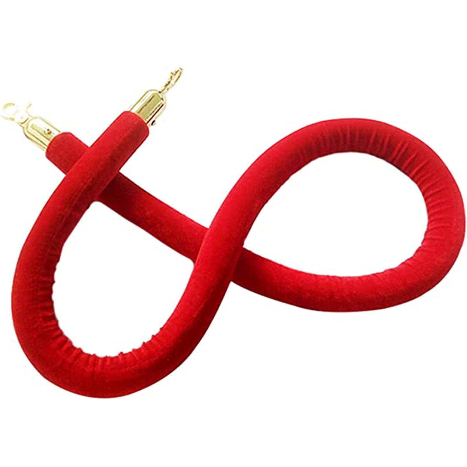 Aioneer Premium Green Velvet Rope Barrier With Hooks, 3M Long Stanchion Cords For Grand Openings, Elegant Queue Posts, Red Carpet Ropes And Stanchions-Red-6ft/185cm