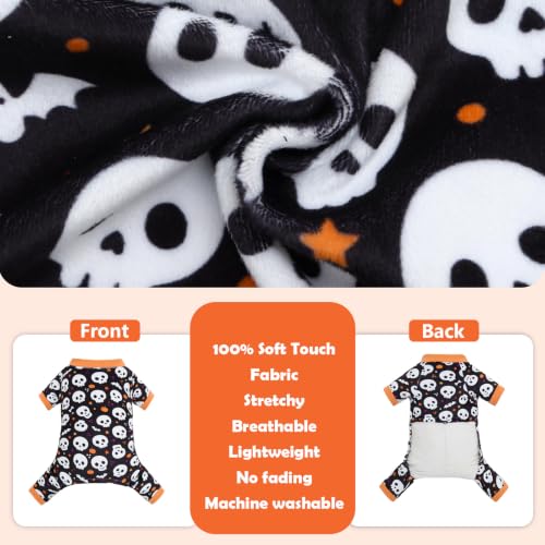 Image of CuteBone Small Dogs Outfit Soft Puppy Onesies Pjs Halloween Dog Pajamas Pet Coat Cat Apparel Comfy Doggie Jumpsuit Bodysuit for All Seasons P349M