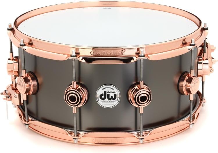 DW Collector's Series Brass Snare Drum - 6.5 inches x 14 inches, Satin Black over Brass