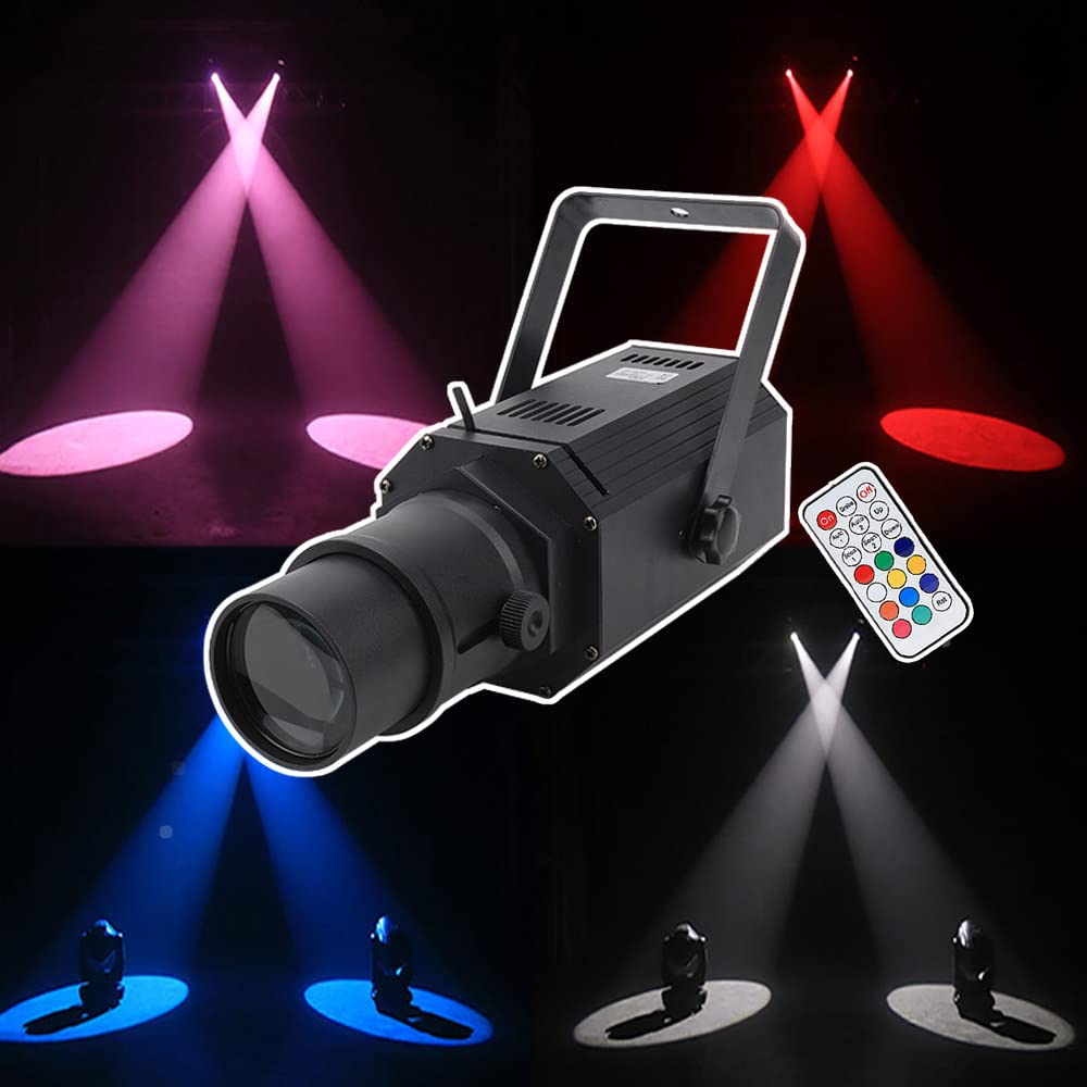 Projecteur de scène 50 W, éclairage d'imagerie, Blanc Chaud, 4 en 1, LED Pinspot, télécommande DMX512, Commande vocale, pour discothèque, DJ, Spectacles de Mariage