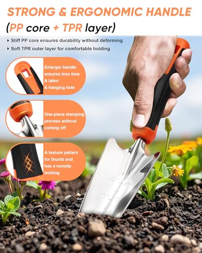 Image of HaSteeL 9-Piece Stainless Steel Garden Hand Tools Set for Planting | Storage Bag, Rust Resistant, Heavy Duty, For Indoor & Outdoor Planting Weeding Replanting, For Women /Man /Gardeners