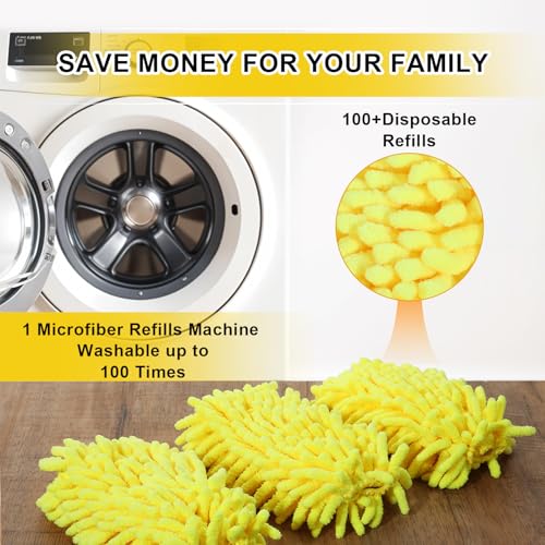 Image of 8 Pack Reusable Dusters for Duster Refills, Washable 360 Heavy Duty Duster Refills Pads, Microfiber Blind Ceiling Fan Dust Cleaning Set, Unscented