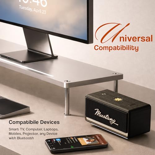 Image of GOBOULT Mustang GT 20, Dual Dynamic Drivers, RGB LEDs, Bass Radiator, BTv 6, 7Hr Battery 20 W Bluetooth Speaker (Turbo Black, Stereo Channel)
