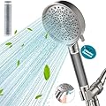 Cobbe Filtered Shower Head with Handheld - Filters Over 99% Of Chlorine - 2.0 Carbon Shower Head Filter System - Water Softener Filters Beads for Hard Water - Reduces Dry Itchy Skin, Brushed nickel