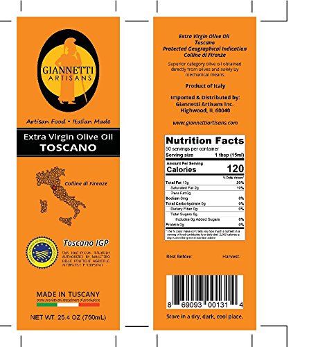 Aceite de oliva extra virgen italiano Giannetti Artisans 750 ml miniatura 3