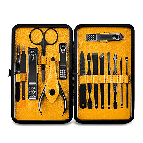 Pediküre-Set aus Edelstahl,15-teiliges Nagelknipser-Set,Professioneller Nagelschneider Grooming Kit für Finger und…