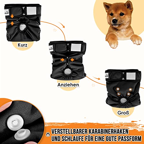 Eyein 3 Stück Hundewindeln für Hündinnen, Wiederverwendbare und Hochsaugfähige läufigkeitshose für hündinnen, Waschbare hundehöschen mit zweifacher Anpassung für Läufigkeit & Inkontinenz (#1, XS)