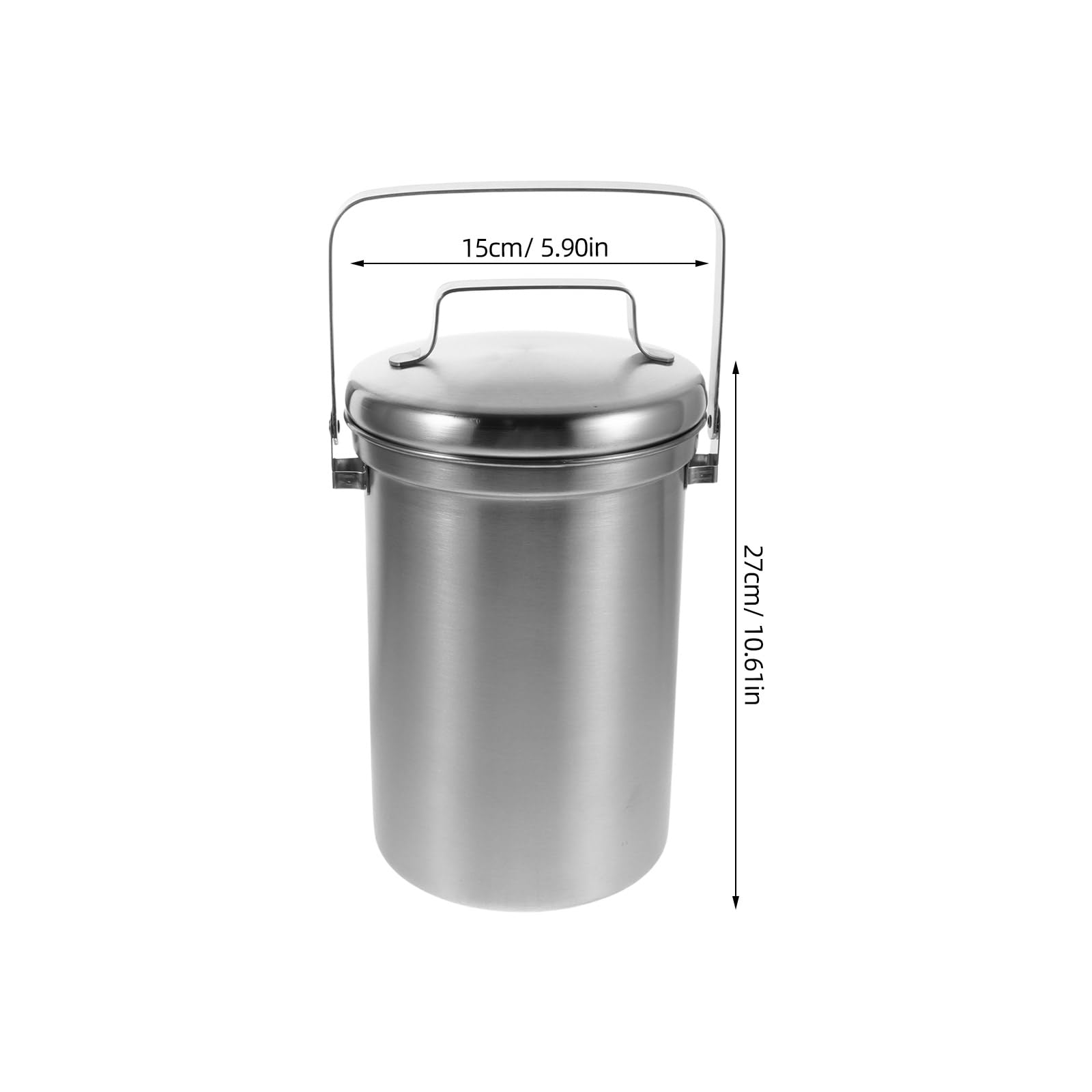 Küchenkomposteimer 3 Liter aus Edelstahl Geruchsdichter Kompostbehälter mit Deckel Kompakter Biomülleimer für Innenräume und Küchenarbeitsplatte