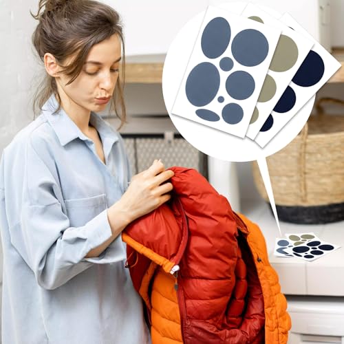 Pndeyo 48 peças de remendos de jaqueta acolchoada, adesivo de reparo de nylon autoadesivo, fita ades
