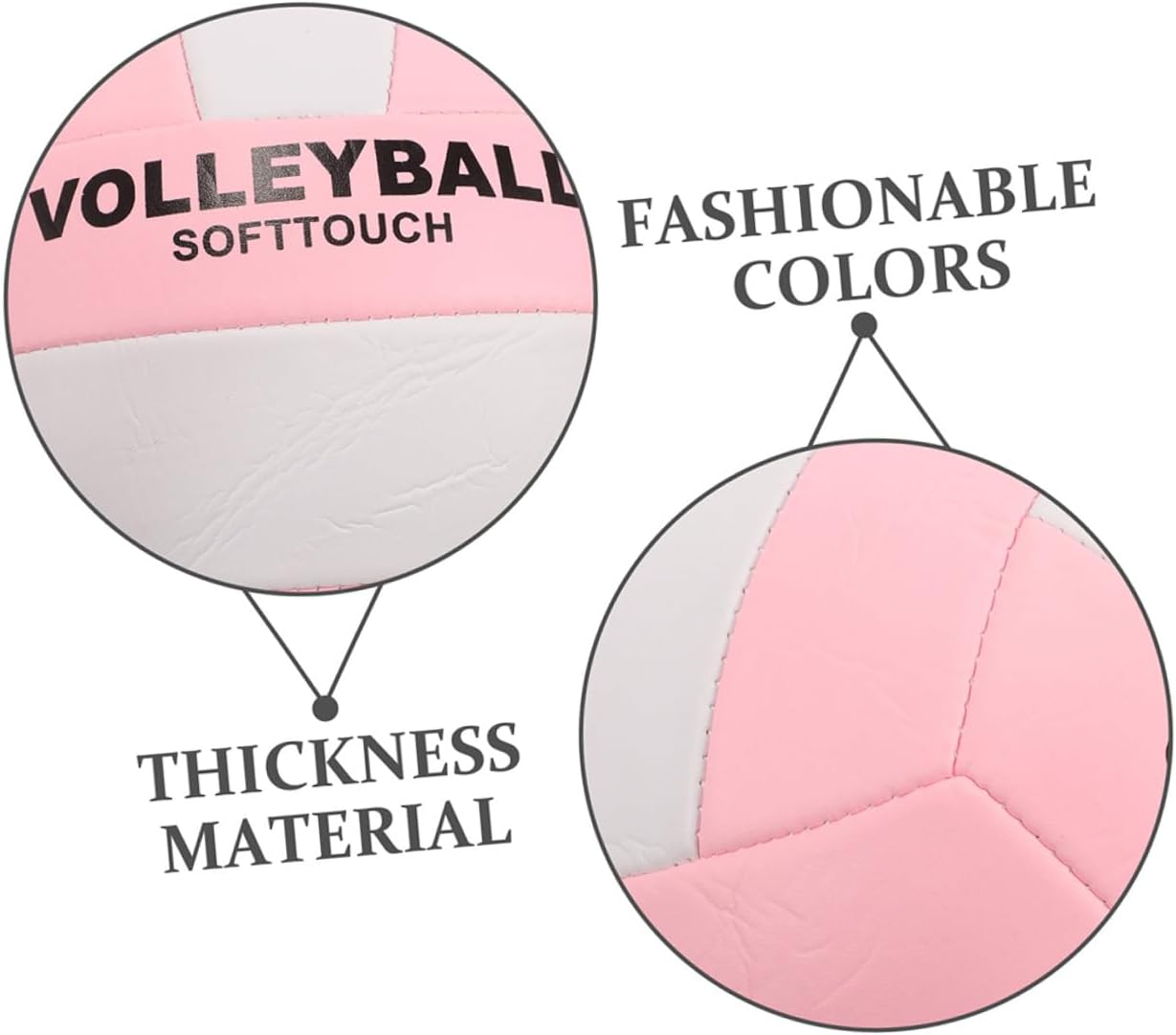 Milisten Soft Volleyball Indoor Outdoor Training Ball, Standard Size 5, Machine Sewn Anti-Burst Soft Touch Volleyball for Adult Practice and Match Use